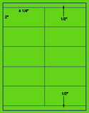 1,000 Fluorescent Green Laser Only sheets with Permanent adhesive