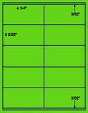 1,000 Fluorescent Green Laser Only sheets with Permanent adhesive