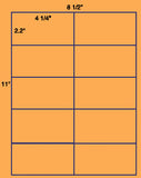 1,000 Fluorescent Orange Laser Only sheets wtih Permanent adhesive