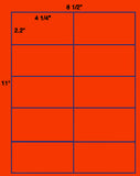 1,000 Fluorescent Red Laser Only sheets with Permanent adhesive