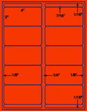 1,000 Fluorescent Red Laser Only sheets with Permanent adhesive