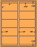 1,000 Fluorescent Orange Laser Only sheets wtih Permanent adhesive