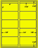 1,000 Fluorescent Yellow Laser Only sheets with Permanent adhesive