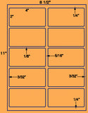 US3005-4''x2''-10 up on a 8 1/2"x11" label sheet.