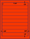 1,000 Fluorescent Red Laser Only sheets with Permanent adhesive
