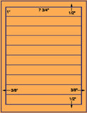 1,000 Fluorescent Orange Laser Only sheets wtih Permanent adhesive