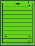 1,000 Fluorescent Green Laser Only sheets with Permanent adhesive