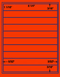 1,000 Fluorescent Red Laser Only sheets with Permanent adhesive