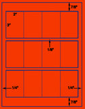 1,000 Fluorescent Red Laser Only sheets with Permanent adhesive