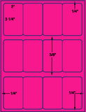 1,000 Fluorescent Pink Laser Only sheets with Permanent adhesive