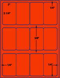 1,000 Fluorescent Red Laser Only sheets with Permanent adhesive