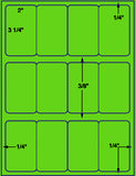 1,000 Fluorescent Green Laser Only sheets with Permanent adhesive