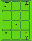 1,000 Fluorescent Green Laser Only sheets with Permanent adhesive