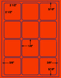 1,000 Fluorescent Red Laser Only sheets with Permanent adhesive