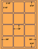 US3041-2 1/2''- 12 up Square on a 8 1/2" x 11" label sheet.