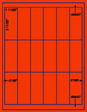 1,000 Fluorescent Red Laser Only sheets with Permanent adhesive