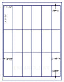 US3046-3 11/32x1 11/32-18 up on a 8 1/2" x 11" label sheet.