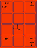 1,000 Fluorescent Red Laser Only sheets with Permanent adhesive
