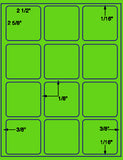 1,000 Fluorescent Green Laser Only sheets with Permanent adhesive