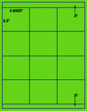 1,000 Fluorescent Green Laser Only sheets with Permanent adhesive