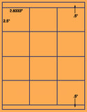 1,000 Fluorescent Orange Laser Only sheets wtih Permanent adhesive