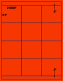 1,000 Fluorescent Red Laser Only sheets with Permanent adhesive