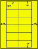1,000 Fluorescent Yellow Laser Only sheets with Permanent adhesive
