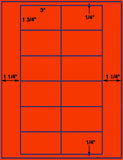 1,000 Fluorescent Red Laser Only sheets with Permanent adhesive