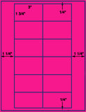 1,000 Fluorescent Pink Laser Only sheets with Permanent adhesive