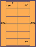 1,000 Fluorescent Orange Laser Only sheets wtih Permanent adhesive
