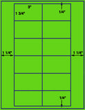 1,000 Fluorescent Green Laser Only sheets with Permanent adhesive