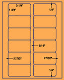 1,000 Fluorescent Orange Laser Only sheets wtih Permanent adhesive
