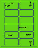1,000 Fluorescent Green Laser Only sheets with Permanent adhesive