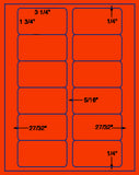 1,000 Fluorescent Red Laser Only sheets with Permanent adhesive