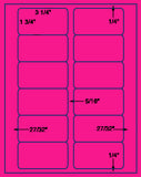 1,000 Fluorescent Pink Laser Only sheets with Permanent adhesive