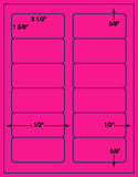 1,000 Fluorescent Pink Laser Only sheets with Permanent adhesive
