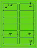 1,000 Fluorescent Green Laser Only sheets with Permanent adhesive