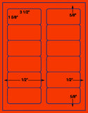 1,000 Fluorescent Red Laser Only sheets with Permanent adhesive