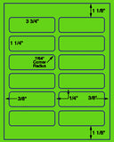 1,000 Fluorescent Green Laser Only sheets with Permanent adhesive