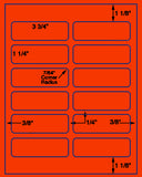 1,000 Fluorescent Red Laser Only sheets with Permanent adhesive