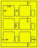 1,000 Fluorescent Yellow Laser Only sheets with Permanent adhesive