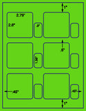 1,000 Fluorescent Green Laser Only sheets with Permanent adhesive