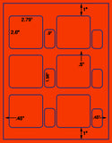 1,000 Fluorescent Red Laser Only sheets with Permanent adhesive