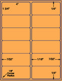 1,000 Fluorescent Orange Laser Only sheets wtih Permanent adhesive
