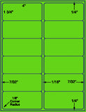 1,000 Fluorescent Green Laser Only sheets with Permanent adhesive