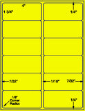 1,000 Fluorescent Yellow Laser Only sheets with Permanent adhesive