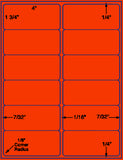 1,000 Fluorescent Red Laser Only sheets with Permanent adhesive