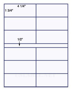 US3121-4 1/4''x1 3/4''-12 up on a 8 1/2" x 11" label sheet.