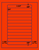 1,000 Fluorescent Red Laser Only sheets with Permanent adhesive