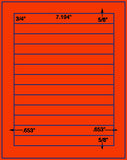 1,000 Fluorescent Red Laser Only sheets with Permanent adhesive